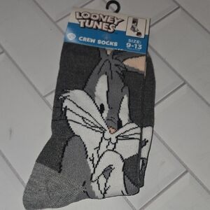 Warner Bros. Bugs BUNNY Gray Crew Socks for Men